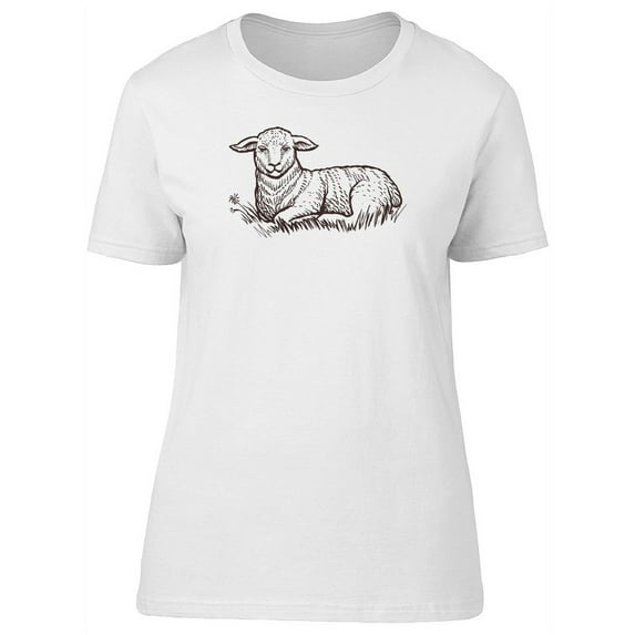 Farm Lamb Sketch T-Shirt Women -Image by Shutterstock, Female XX-Large