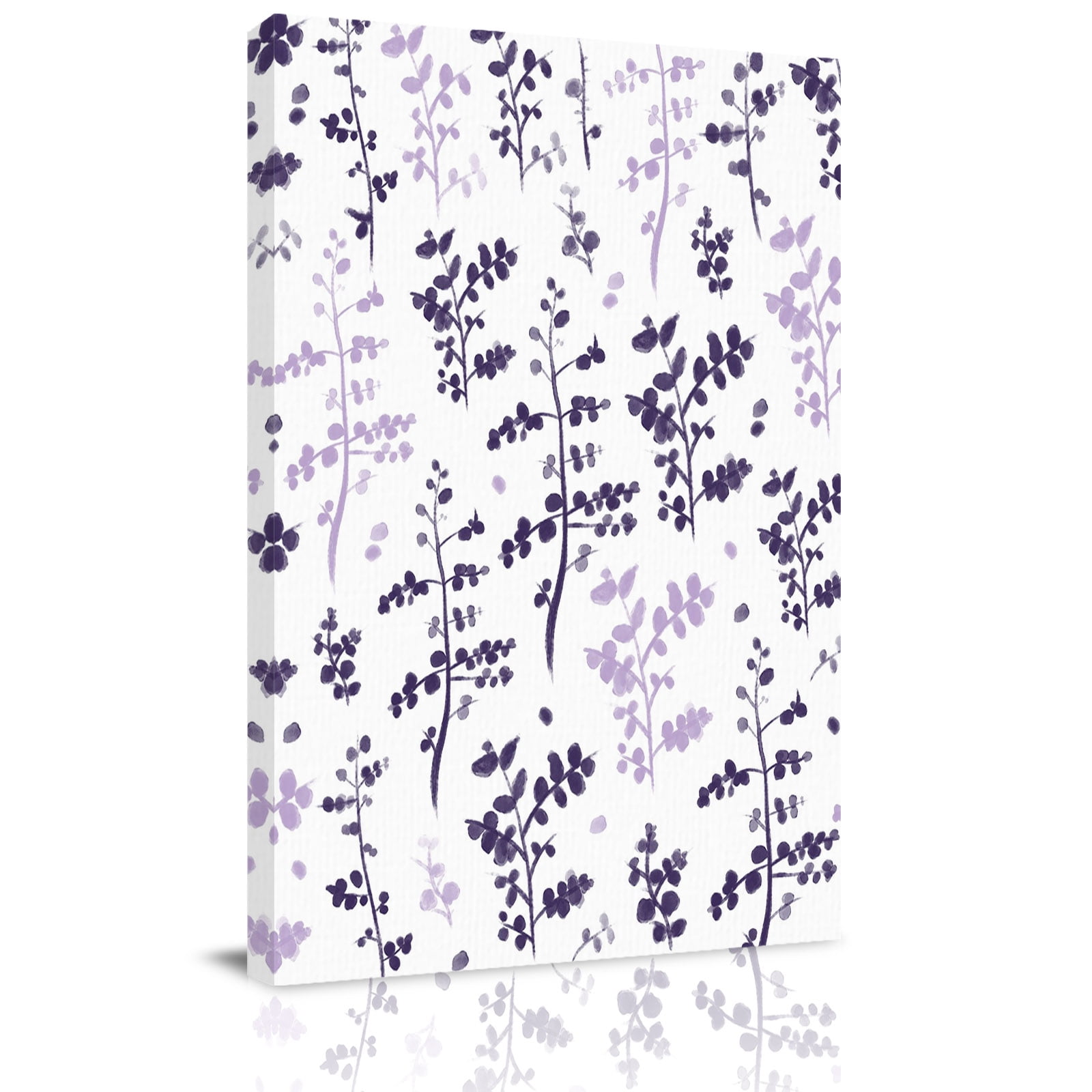 Farm Lavender Purple Leaves Canvas Wall Art for Living Room, Country ...