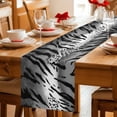 thumbnail image 1 of Farm Leopard Texture Table Runner 36 Inches Long,Kitchen Dining Tablerunners Abstract Animal Skin Black Stripe Linen Table Runners Dresser Scarves for Home Dinner Wedding Holiday Party Decor, 1 of 9
