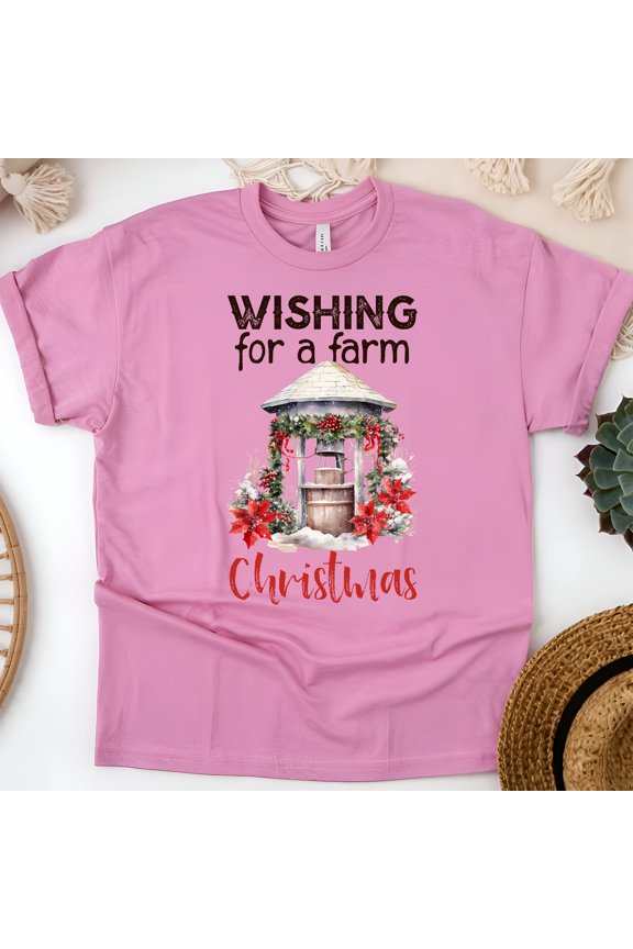Farm Life Graphic T-Shirt for Women Men | Country Well Print Tee, Azalea, Size M