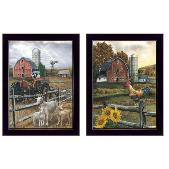 Farm Life by Ed Wargo Framed Printed Wall Art Wood Multi-Color