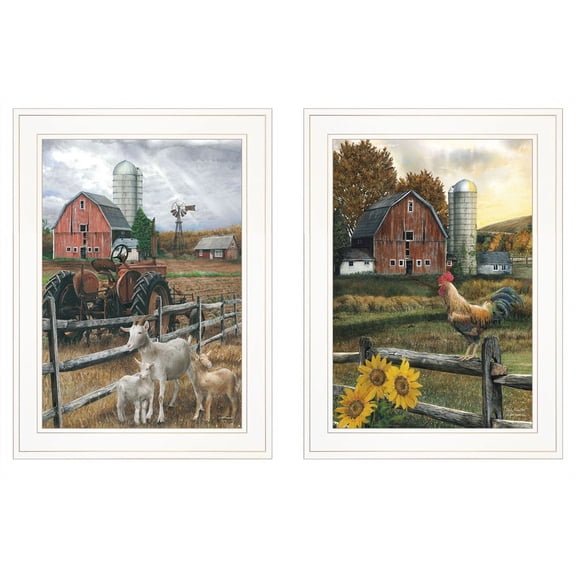 Farm Life by Ed Wargo Framed Printed Wall Art Wood Multi-Color