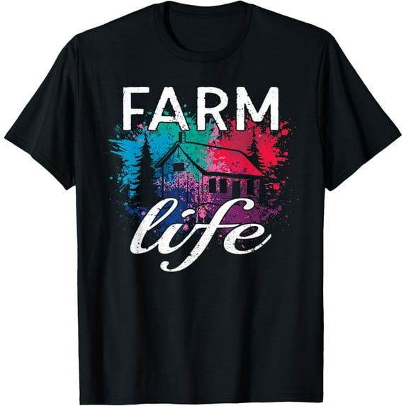 Farm Life farm yard T-Shirt men and women can wear, black, white, gifts.