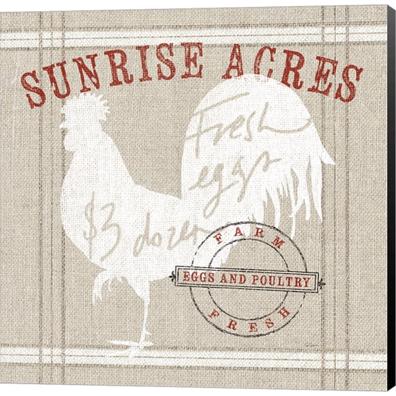 Farm Linen Rooster by Sue Schlabach, Canvas Wall Art