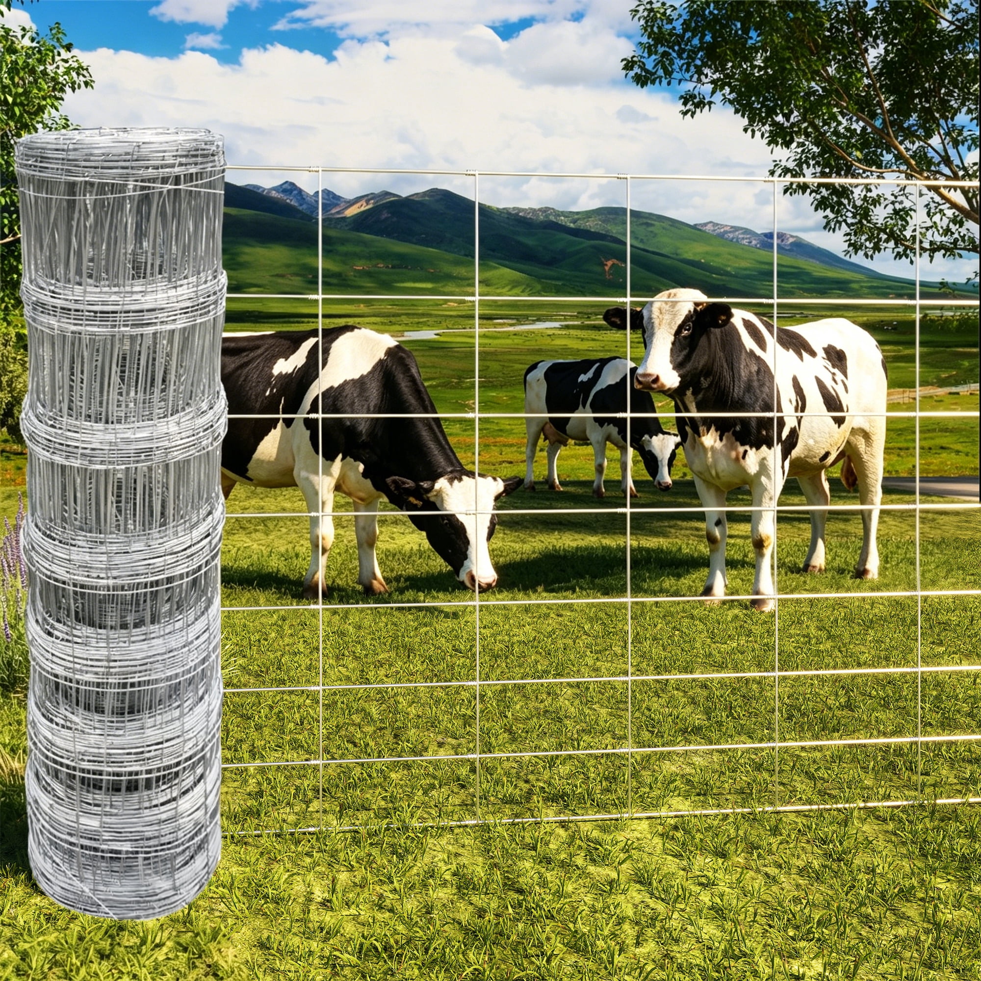 Farm Livestock Fence, 5.9*164 Ft Galvanised Iron Wire Farm Fence Cattle Fence Deer Fence Grassland Fence