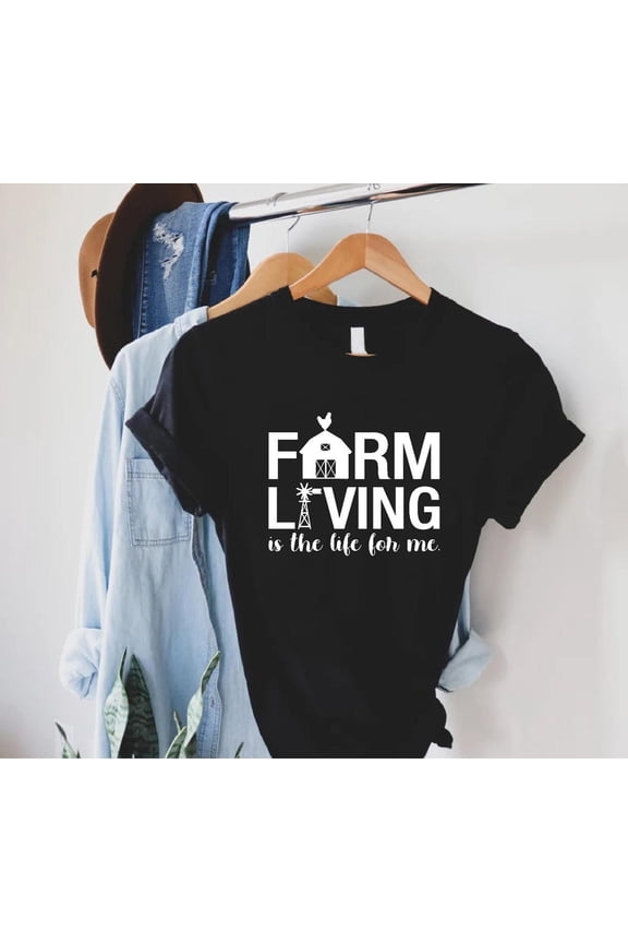 Farm Living Shirt For Farmers,Country Life Tee With Barn Rooster Windmill,Farmhouse Graphic T-Shirt,Country Gift Idea,Rural Living Tshirt TSHIRT All Size S-5XL