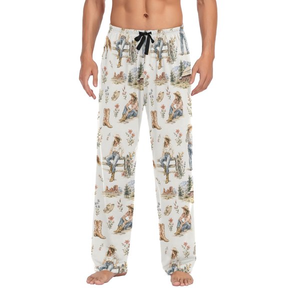 Farm Men's Pajama Pants Lightweight Pjs Bottoms Sleepwear Bottom Pants with Pocket Drawstring