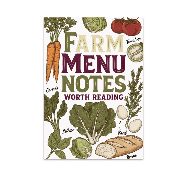 Farm Menu Notes Worth Reading - Culinary Decor Enthusiast - 13x19 Poster Print