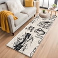 thumbnail image 1 of Farm Milk Washable Runner Rugs 2'x6', Graffiti Cow Cartoon Cheese Gray Pastoral Landscape Low Pile Throw Entryway Rug Non-Slip Sturdy Edge Binding Carpet for Indoor Bedside Entrance Bedside, 1 of 9