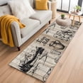 thumbnail image 1 of Farm Milk Washable Runner Rugs 2'x6', Graffiti Cow Cartoon Cheese Gray Pastoral Landscape Retro Low Pile Throw Entryway Rug Non-Slip Sturdy Edge Binding Carpet for Indoor Bedside Entrance Bedside, 1 of 9