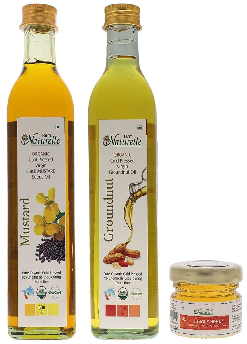 Farm Naturelle Organic Cold Pressed Black Mustard Seed Oil