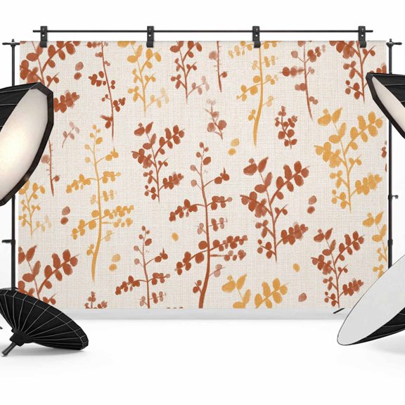 Farm Orange Yellow Leaves Photography Backdrop 7x5FT, Country Style Plant Leaf Retro Linen Photo Backdrops, Background for Photography Studio Photo Studio Background, Back Drop for Photoshoot