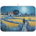 thumbnail image 1 of Farm Painting Dish Drying Mat, Absorbent Microfiber Pad Protector For Kitchen Counter Top Mat Dish Drainboard 18x24in, 1 of 7