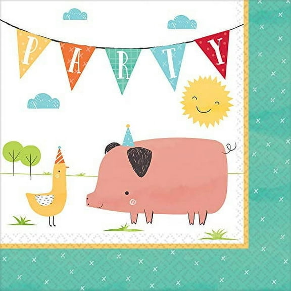 Farm Party 'Barnyard Birthday' Lunch Napkins (16ct)