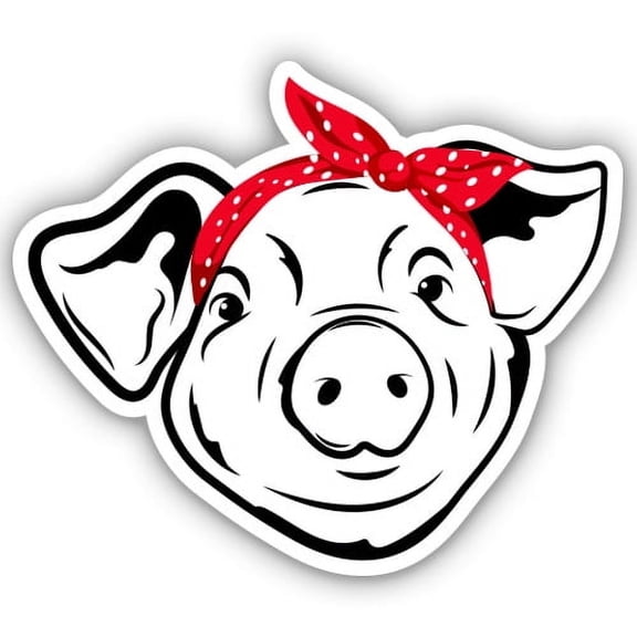 Farm Pig - 3" Vinyl Sticker - For Car Laptop Water Bottle Phone - Waterproof Decal