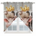 thumbnail image 1 of Farm Pig Cow Kitchen Window Curtains, Swag Curtains Valance for Bedroom Living Room Bathroom, Funny Cute Animals Chicken Oil Painting Rod Pocket Window Treatment Curtain Block Drapes 2 Panels 36"x63", 1 of 9