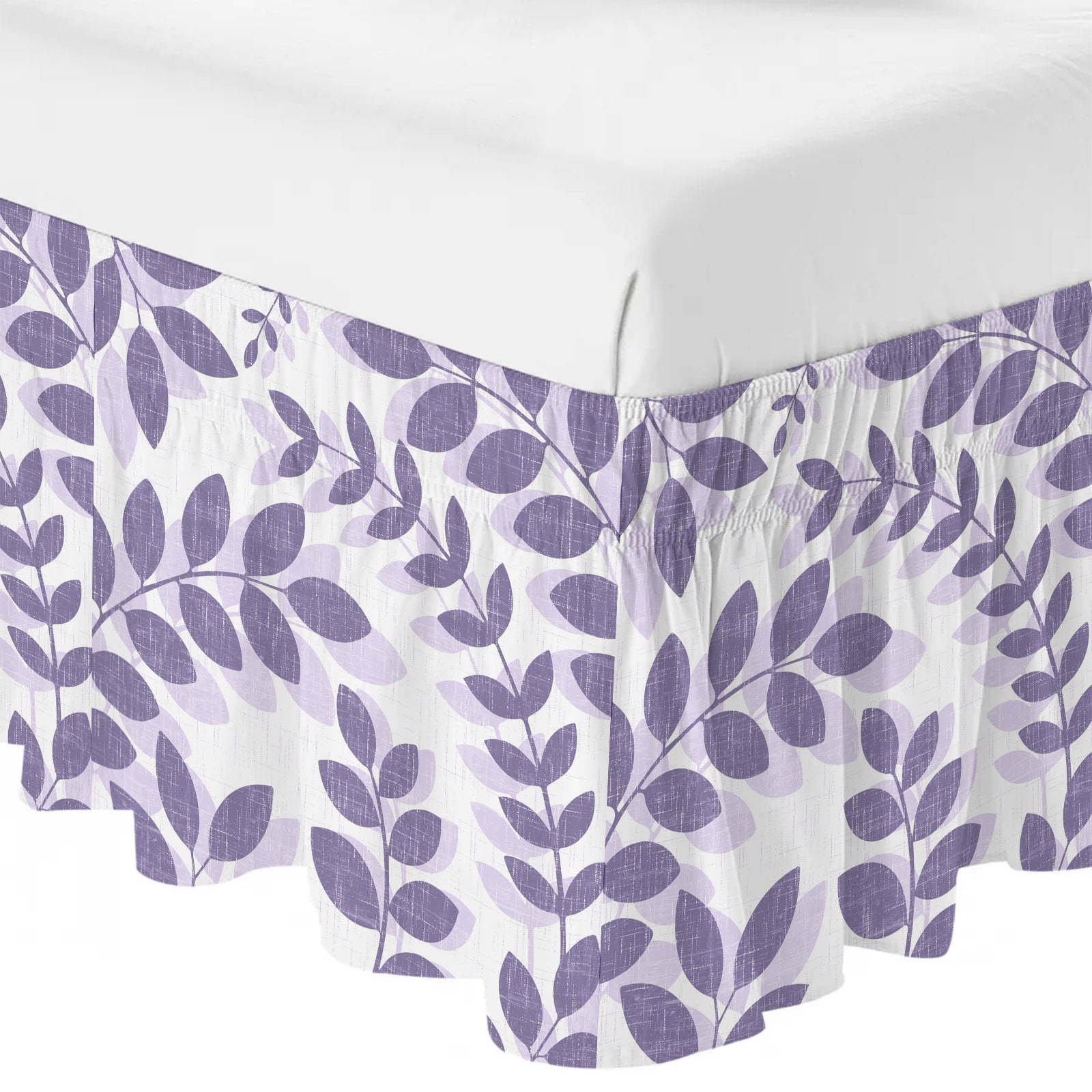Farm Plant Leaf Bed Skirt Lavender Purple Branch Leaves Linen Texture ...