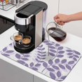 thumbnail image 1 of Farm Plant Leaf Dish Drying Mats for Kitchen Counter, Lavender Purple Branch Leaves Linen Texture Absorbent Coffee Bar Mat with Non-slip Rubber Backed Quick Drying Dish Rack Pad 12"x16", 1 of 9