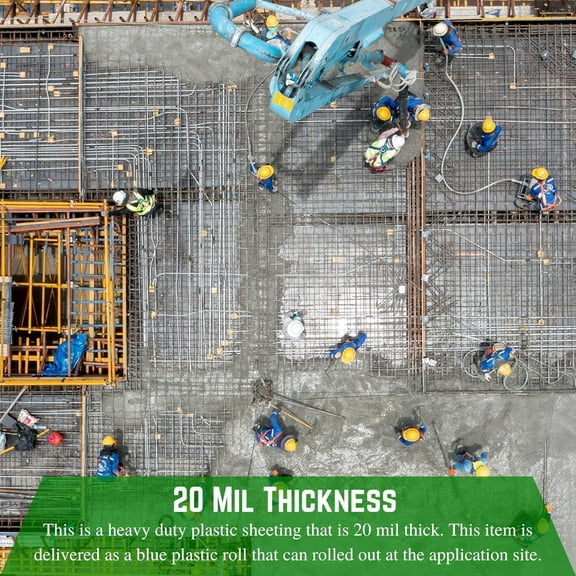 Farm Plastic Supply - 20 Mil Concrete Vapor Barrier - Thick Plastic Sheet for Floor Underlayment, Radon Gas Barrier, EVOH Plastic Sheeting, Crawl Space Vapor Barrier, Gas Barrier (12' x 120')