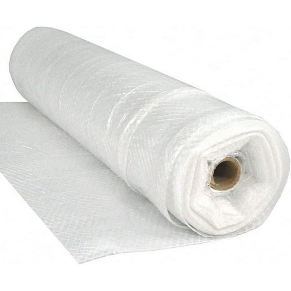 Farm Plastic Supply - Dura Skrim String Reinforced Clear Plastic Sheeting - 10 Mil - (40' x 15') - UV-Rated Extra Heavy Duty Poly Film Tear Resistant, Vapor Barrier Polyethylene Roll for Construction