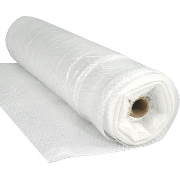 Farm Plastic Supply - Dura Skrim String Reinforced Clear Plastic Sheeting - 10 Mil - (6' x 100') - Reinforced Poly Film Tear Resistant, Weatherproof, Vapor Barrier Polyethylene Roll for Construction