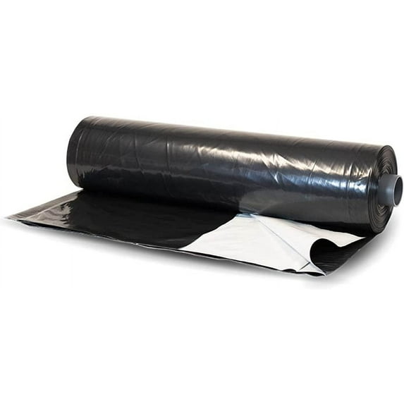 Farm Plastic Supply - Panda Film Light Deprivation Greenhouse Cover - 6 mil - (40' x 100') - 100% Blackout Tarp, Black White Plastic Sheeting, Green House Poly Film