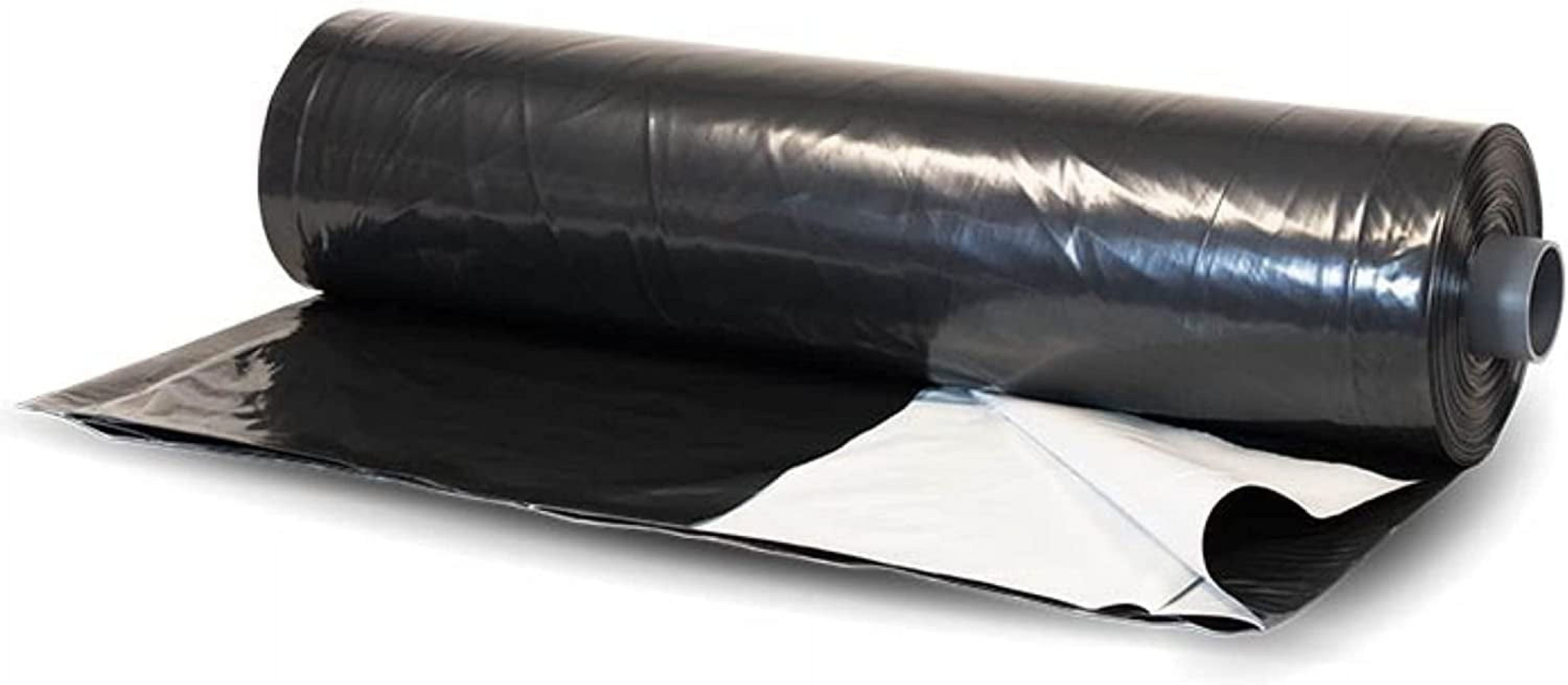 Farm Plastic Supply - Panda Film Light Deprivation Greenhouse Cover - 6 mil - (6' x 50') - 100% Blackout Tarp, Black White Plastic Sheeting, Green House Poly Film