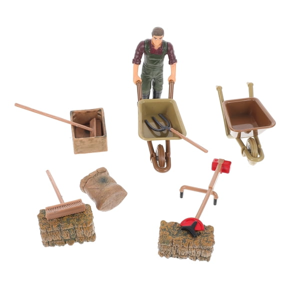 22-Piece Farm Playset for with Dollhouse Accessories, Garden Scenery, Model Props, and Outdoor Toy Scene