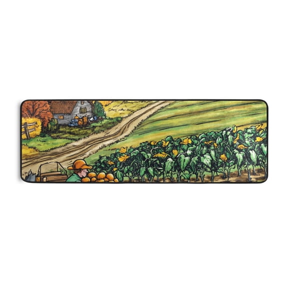 Farm Pumpkin Harvest Runner Rug for Hallways Kitchen Non Slip 2'x 6' Washable Hall Carpet for Bedroom Entryway Laundry Room