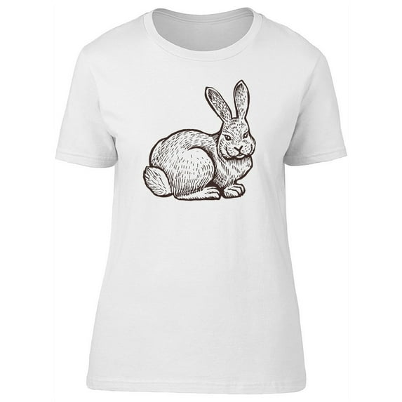 Farm Rabbit Sketch T-Shirt Women -Image by Shutterstock, Female XX-Large