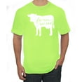 thumbnail image 1 of Farm Raised Cow Animal Lover Men's Graphic T-Shirt, Safety Green, 2XL, 1 of 3
