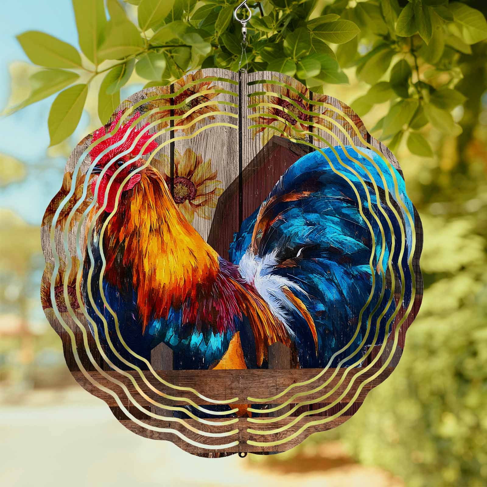 Farm Retro Chicken Wind Spinner for Garden Yard 10In, Animal Portraits ...