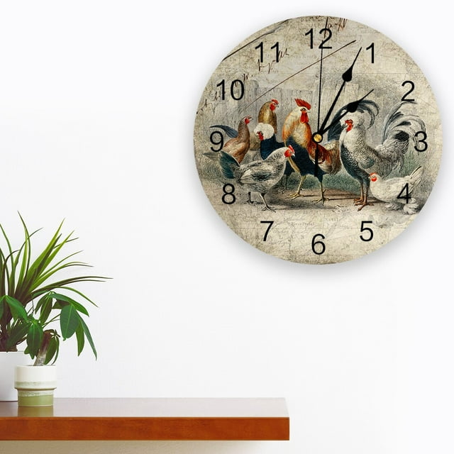 Farm Retro PVC Wall Clock Living Room Decoration Wall Clock Modern Design Home Decore Wall