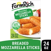Farm Rich Breaded Mozzarella Cheese Sticks, High Protein Snack, Frozen, 24 oz