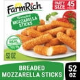 thumbnail image 1 of Farm Rich Breaded Mozzarella Cheese Sticks, High Protein Snack, Frozen, 52 oz, 1 of 7