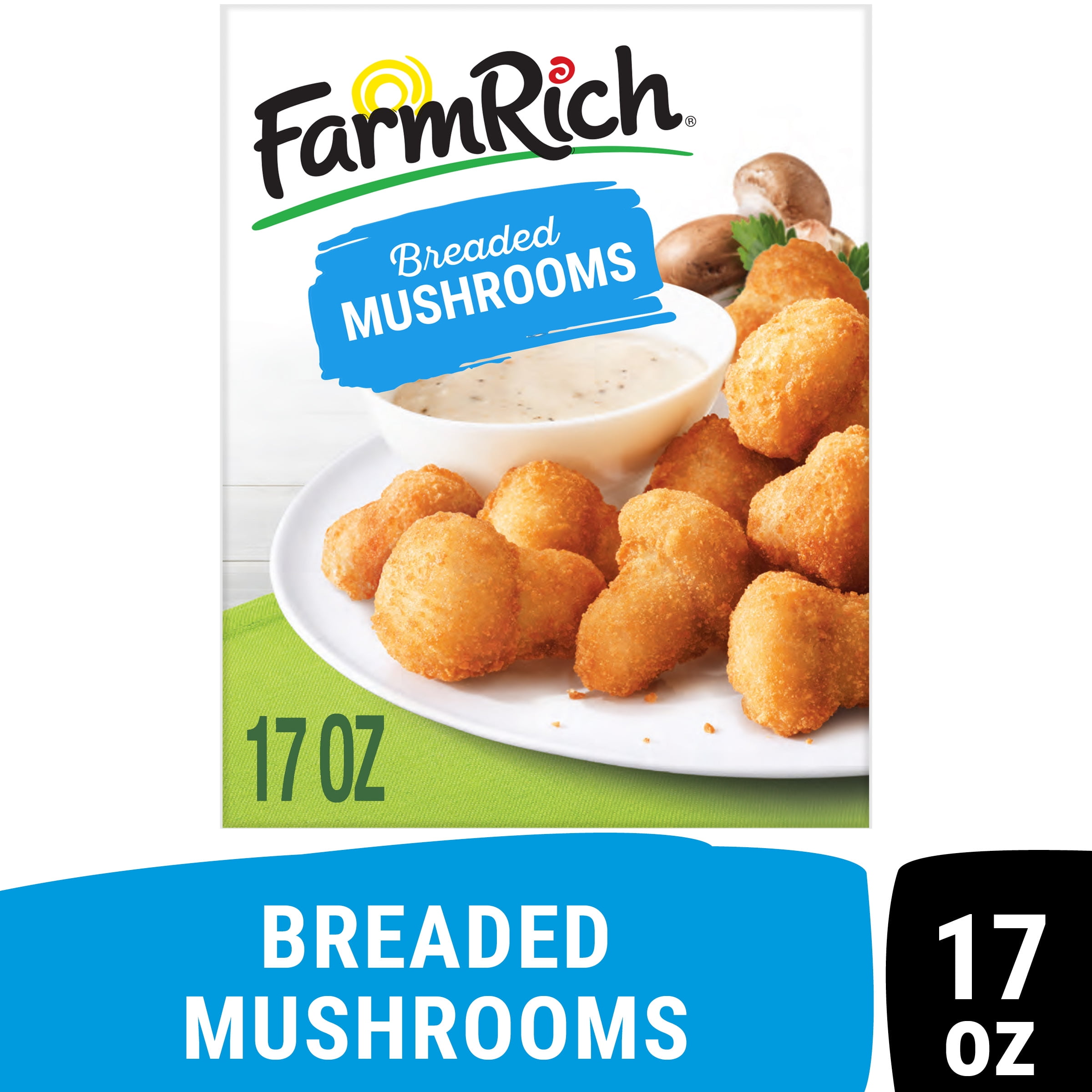 Farm Rich Breaded Mushrooms in a Crispy Breaded Coating, 17 oz (Frozen Snacks and Appetizers)