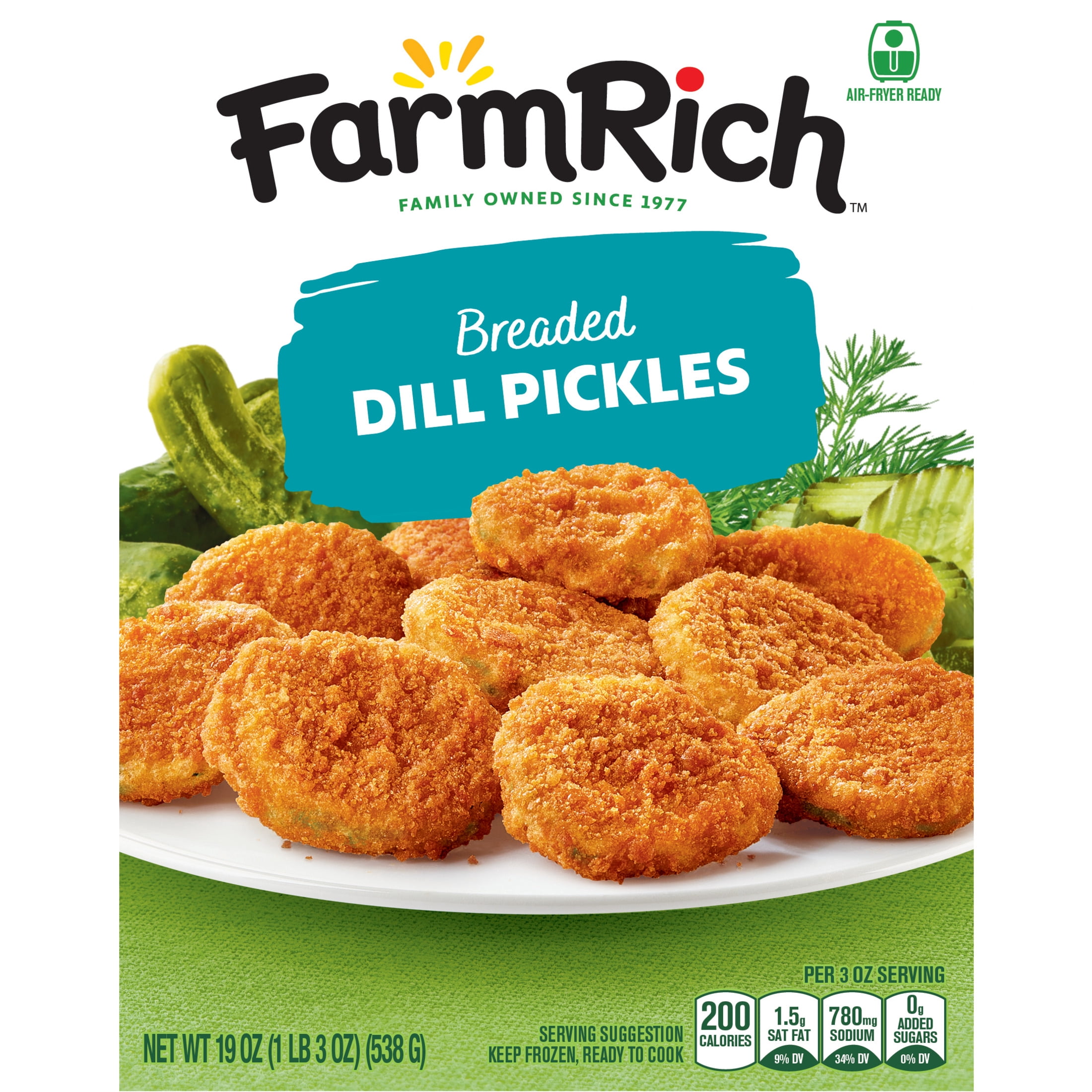 Farm Rich Crispy Dill Pickle Slices, 19 oz (Frozen Snacks and Appetizers)