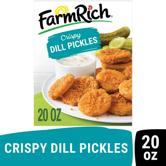 Farm Rich Crispy Dill Pickle Slices with Lightly Seasoned Breading, 20 oz