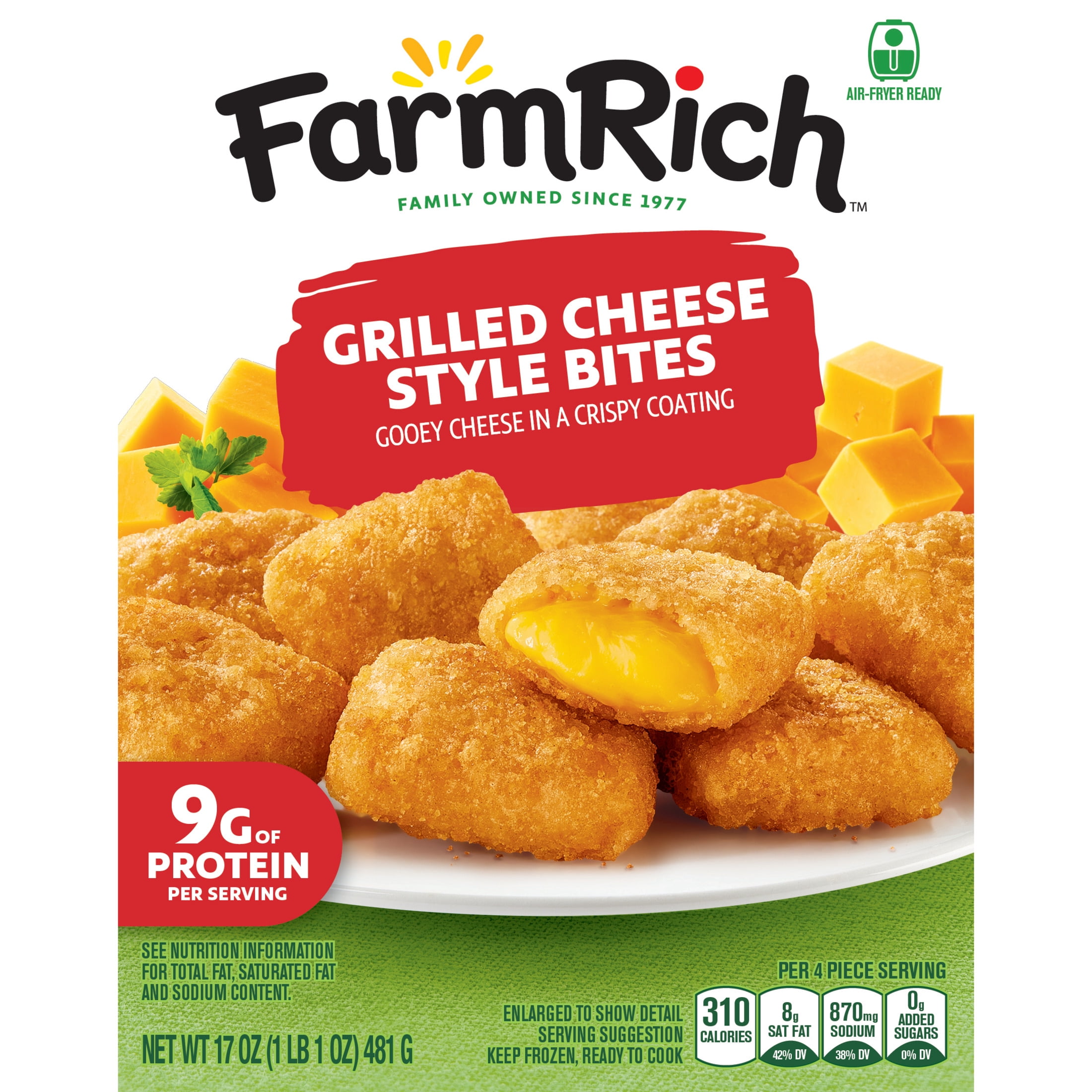 Farm Rich Grilled Cheese Style Bites, 17 oz (Frozen Snacks & Appetizers)