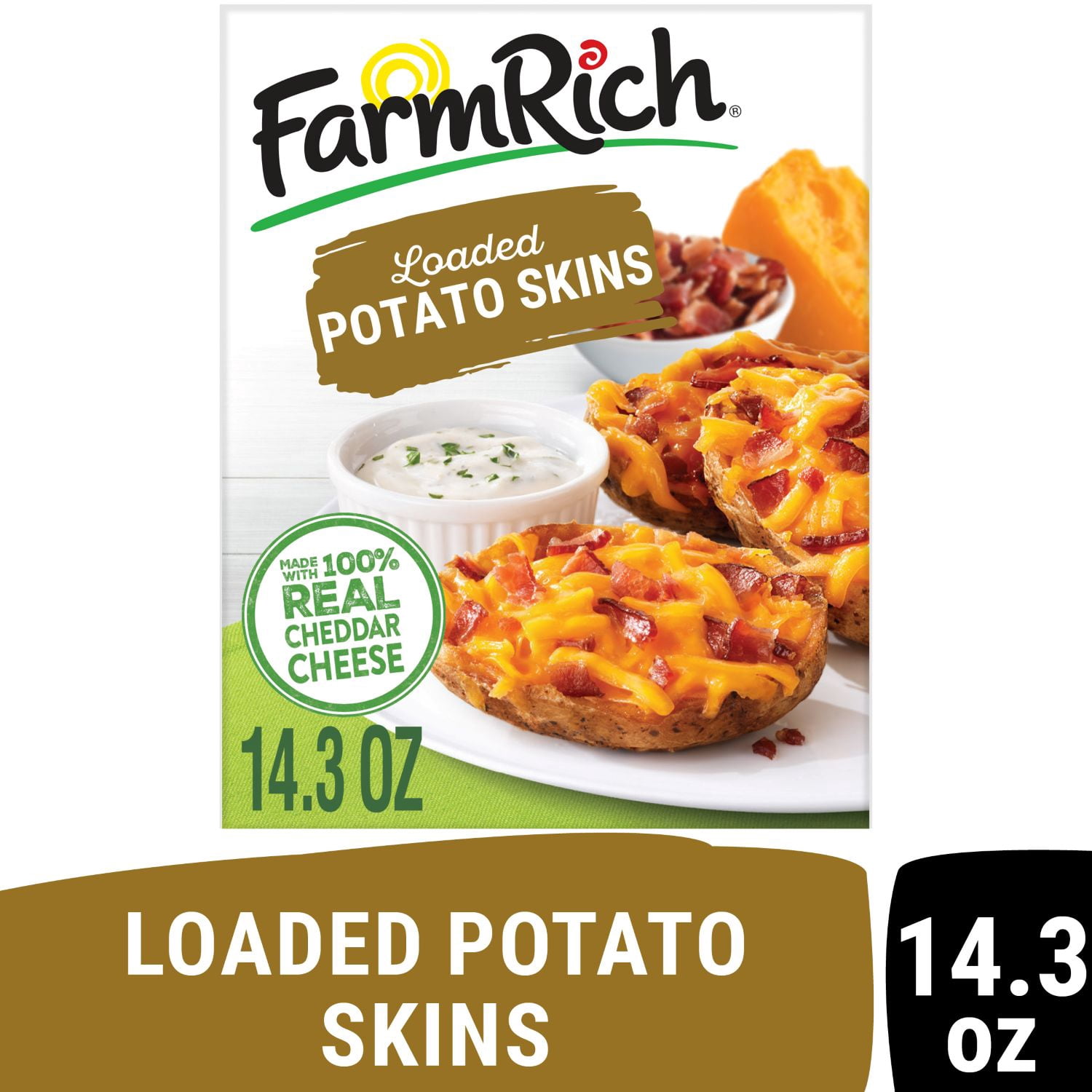 Farm Rich Loaded Potato Skins, 14.3 oz (Frozen Snacks and Appetizers ...