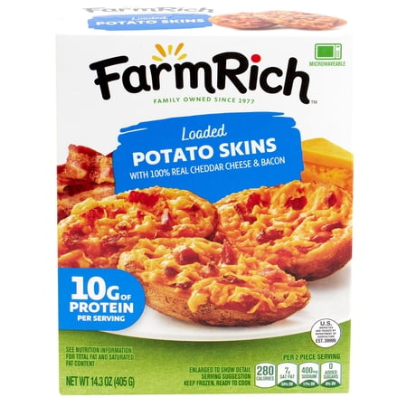 Farm Rich Loaded Potato Skins, 14.3 oz (Frozen Snacks and Appetizers)