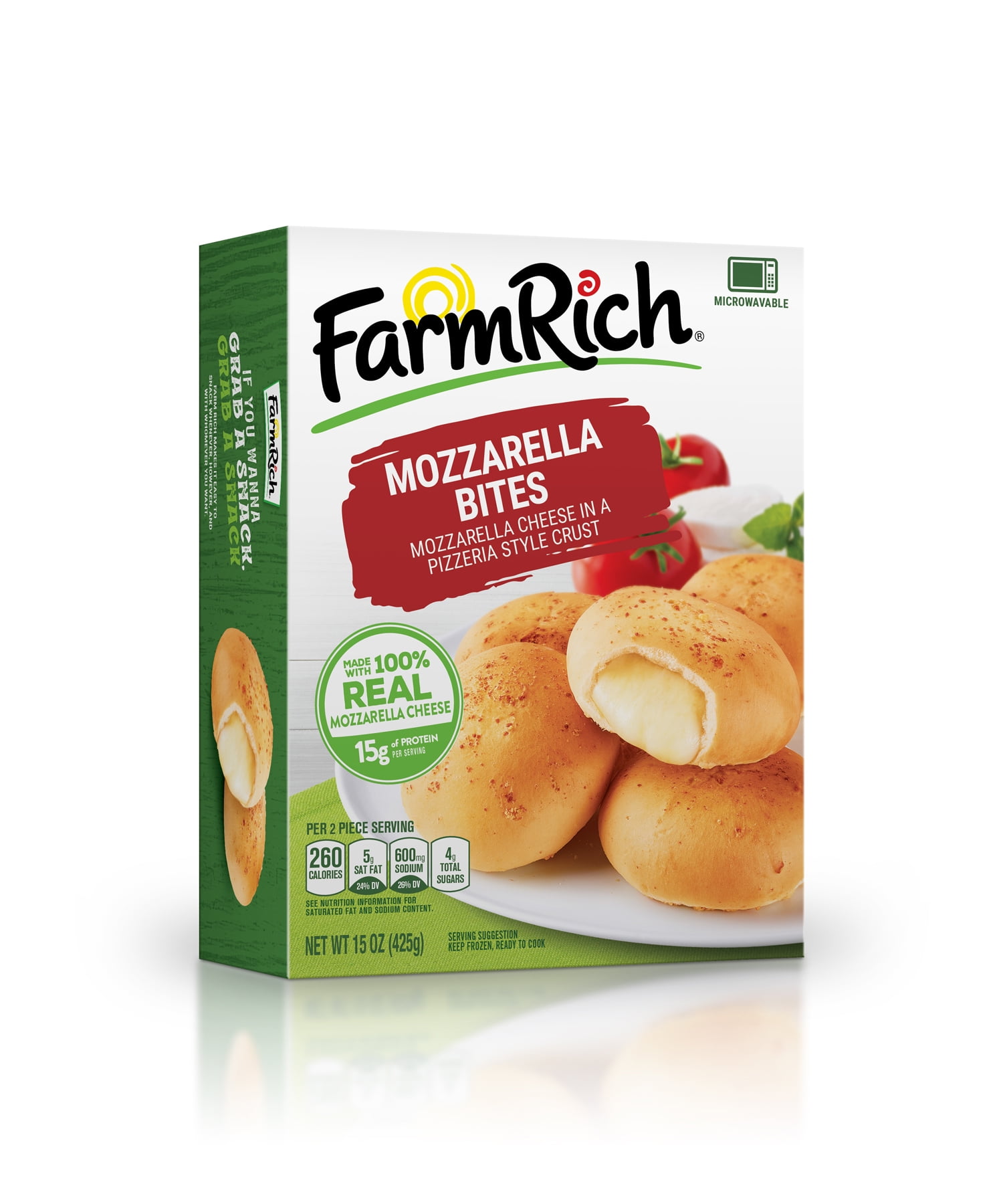 Farm Rich Mozzarella Cheese Bites, Regular, 15 oz (Frozen)