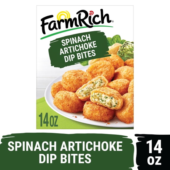 Farm Rich Spinach Artichoke Dip Bites, 14 oz (Frozen Snacks & Appetizers)