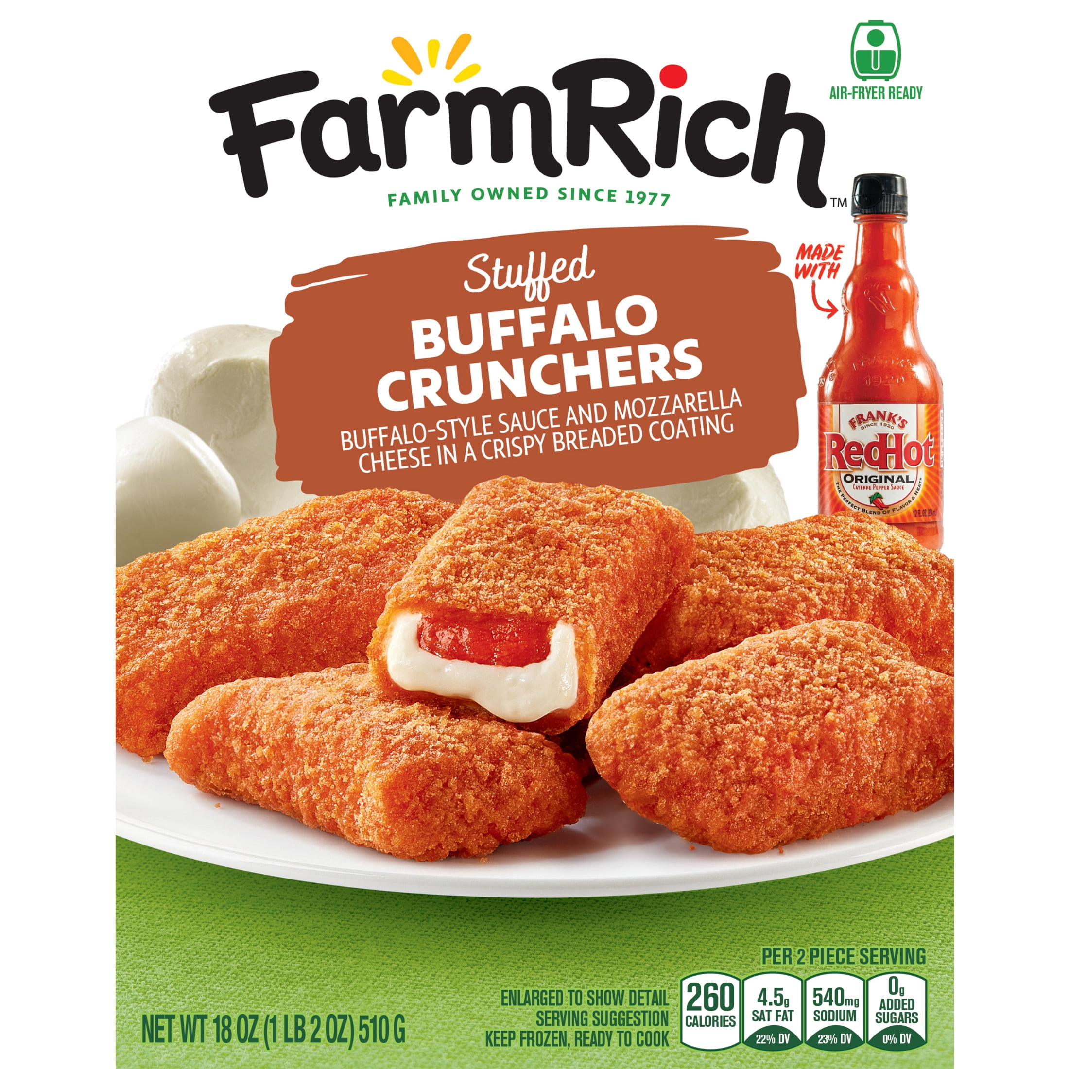 Farm Rich Stuffed Buffalo Cruncher, 18oz (Frozen Snacks and Appetizers)