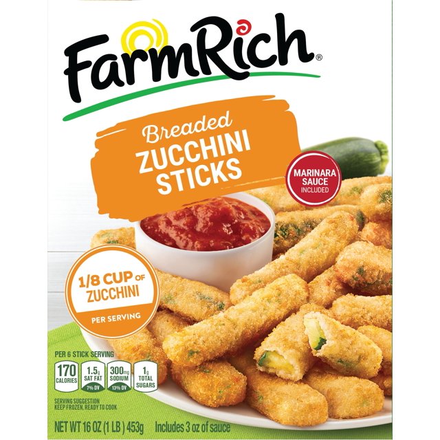 Farm Rich Zucchini Sticks, Frozen Appetizer, 16 oz