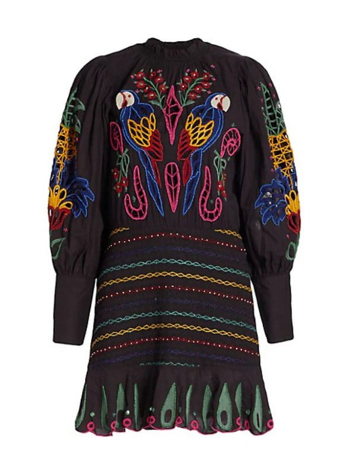 Farm Rio Tapestry Embroidered Minidress Extra Small Xs New 100% Cotton