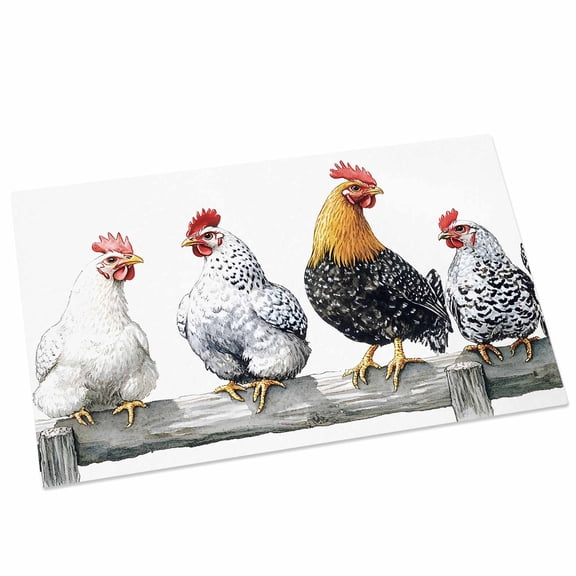 Farm Rooster Door Mat 18x30 Inch Farmhouse Animal Chicken Entryway Rug with Non-Slip Rubber, Front Door Rug Indoor Floor Mats for Living Room Bathroom Bedroom Home Office
