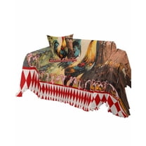 Farm Rooster Sofa Couch Covers for Dog,Washable Sectional Couch Slipcovers for Loveseat with Tassels,Shabby Chic Graffiti Art Lattice Red Non Slip Sofa Throw Cover Blanket Large 71''x102''