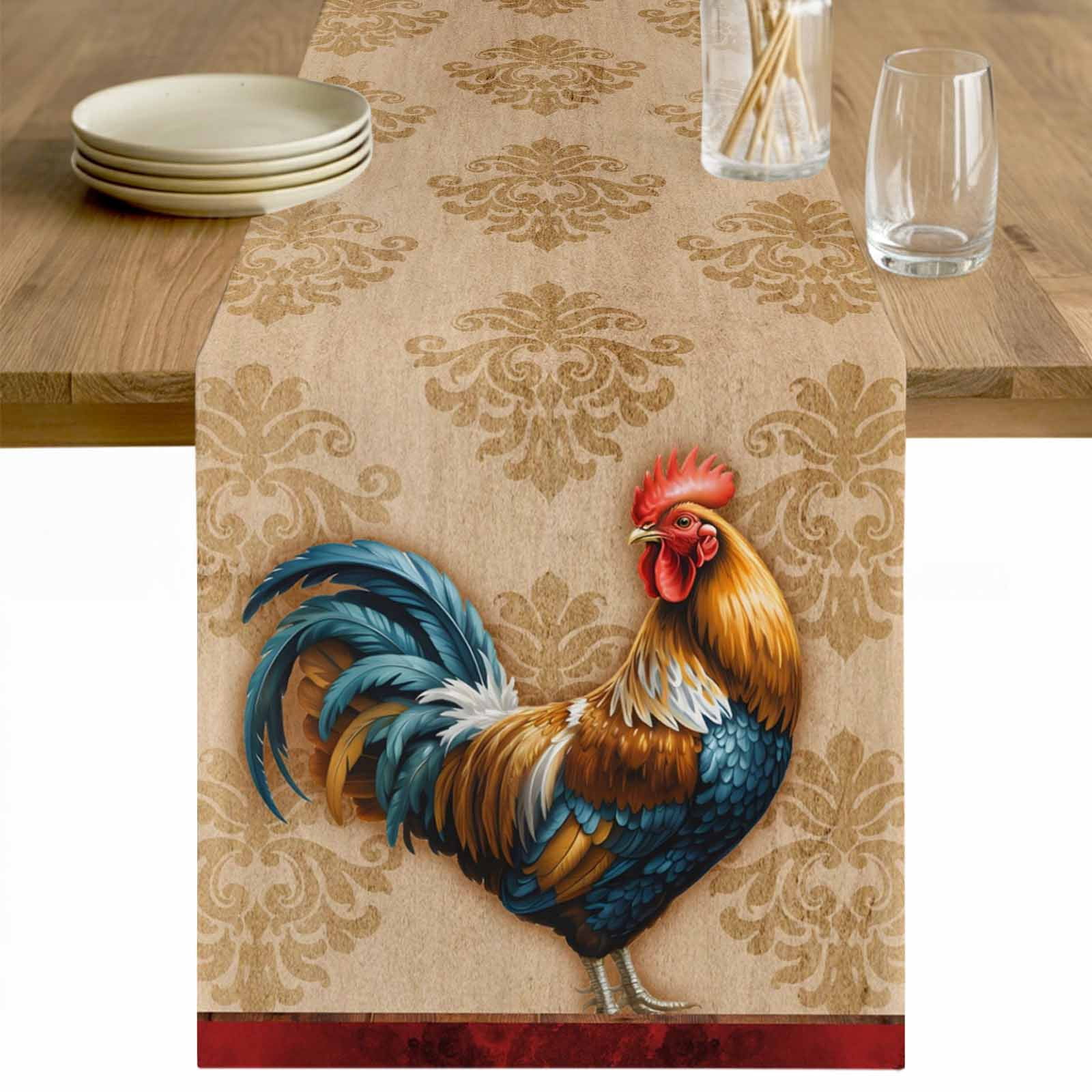 Farm Rooster Table Runner 72 Inches Long Farmhouse Dress Scarves ...