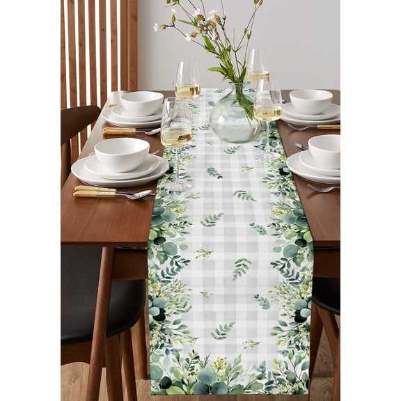 Farm Rooster Watercolor Animal Table Runner 13x72in Non-Slip Cotton Linen Table Runners, Retro Letter Back Dresser Scarves TableRunner for Dinner Kitchen Dining Wedding Party
